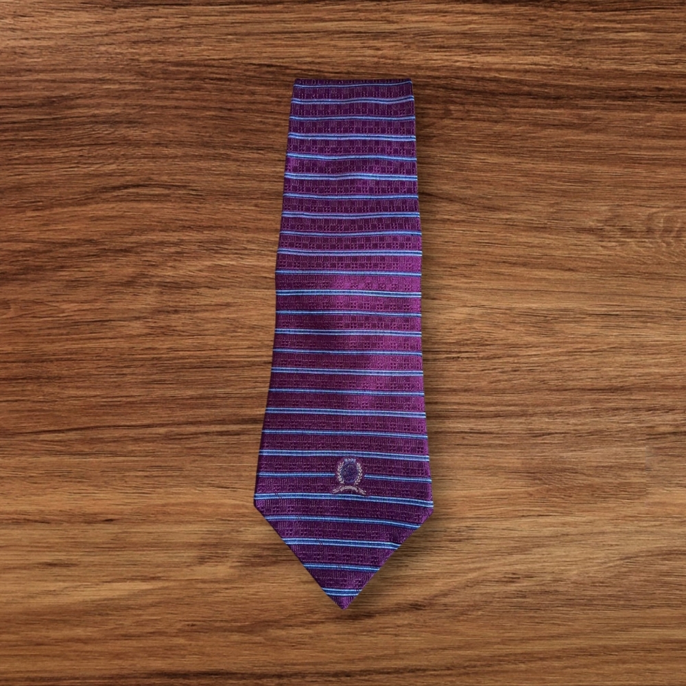 Tommy Hilfiger Burgundy  100% silk necktie